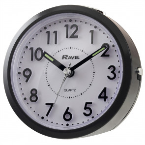 Round 3D Numbers Alarm Clock - Black