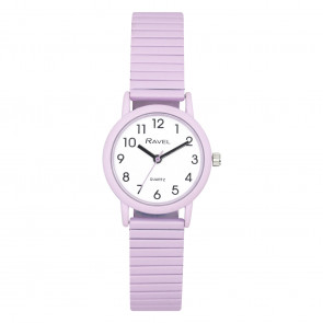 Unisex Mid Size Coloured Expander Bracelet Watch - Pastel Lilac