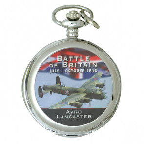 Silver Tone Battle of Britain Commemorative Pocket Watch - Lancaster