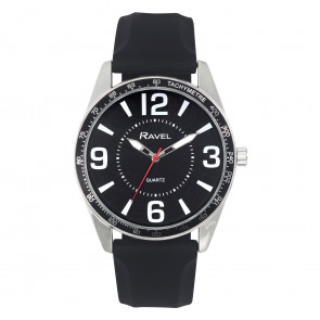 Men's Sports Silicon Watch - Black